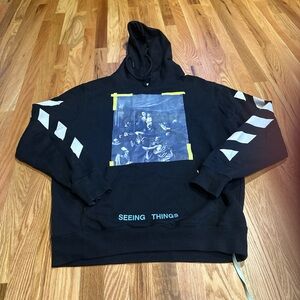 Off-White Virgil Abloh Carvaggio “Seeing Things” Hoodie Black Size Medium